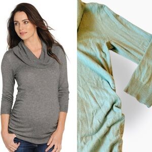 A PEA IN THE POD Sage Green Cowl Neck Maternity Sweater